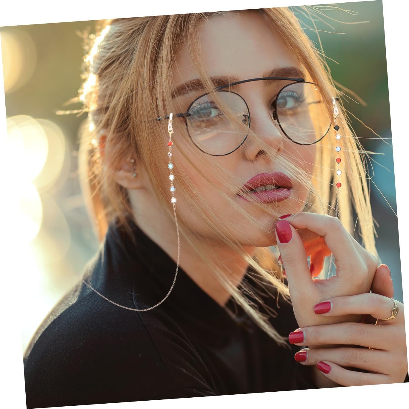 Healvian Gafas De Cuerda Cadena Para Colgar Gafas En El Cuello Accesorios Cable Correa Gafas Correa Para Gafas Collar De Gafas Collar De Soporte De Gafas Gel De Sílice