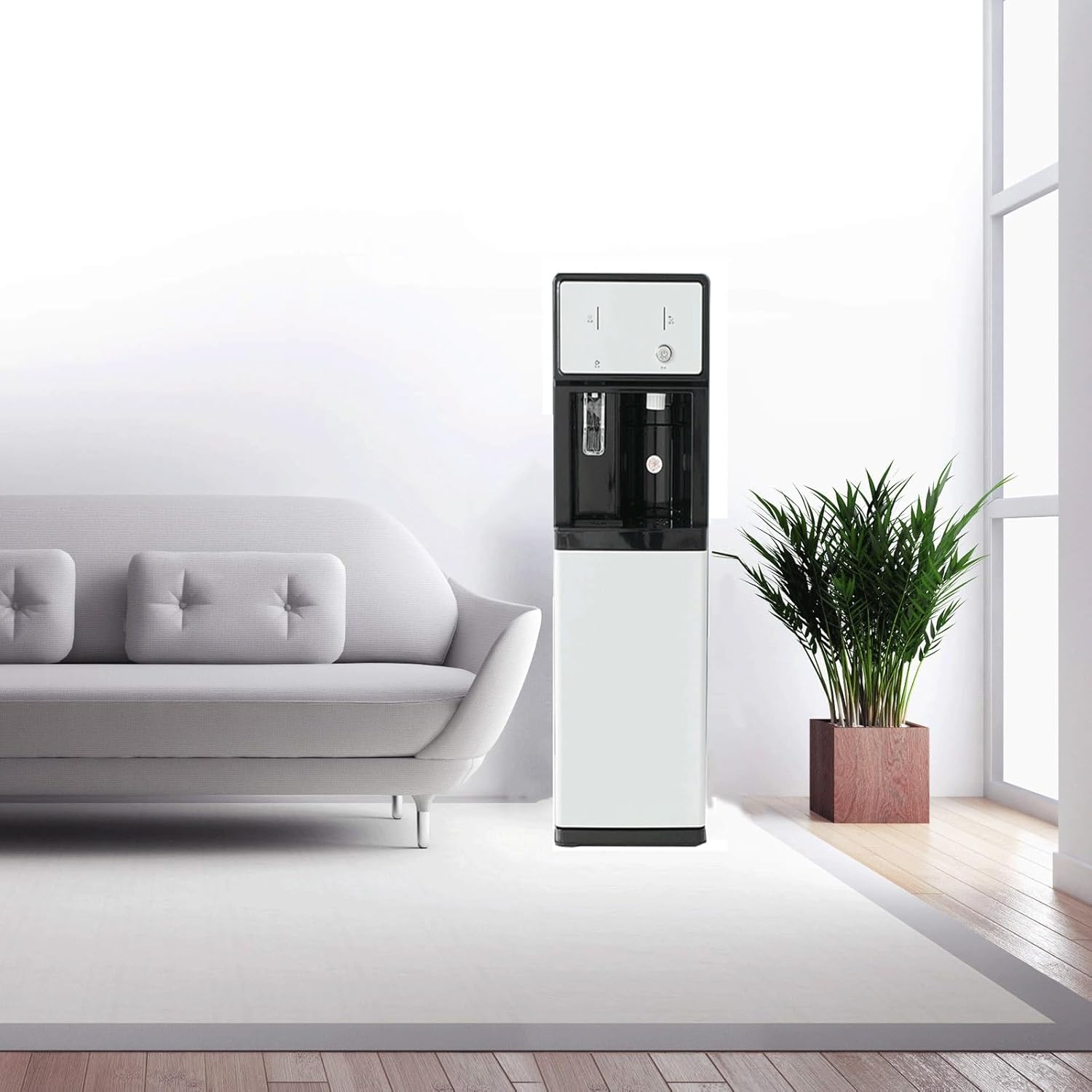 Water Cooler-Freestanding Mains Fed Unit Loading Water Dispenser,Hot and Cold/Ice Water Cooler Dispenser,Mains Plug Socket Required for Home and Small Business Use