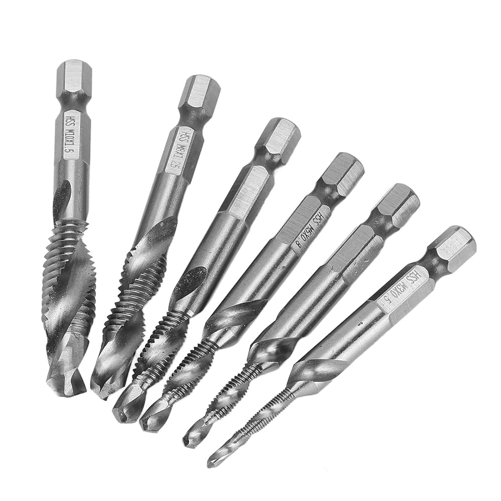 Amazon.co.jp: HSS 6 個コンビネーションドリルとタップビット
