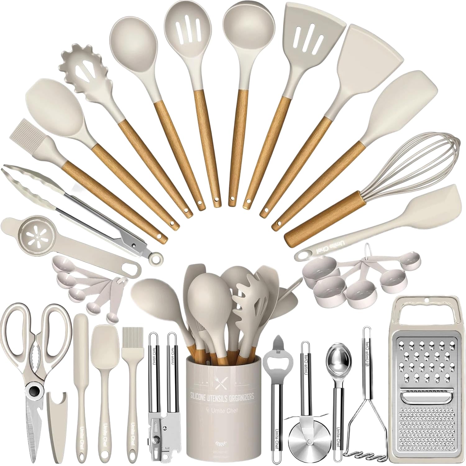 Umite Chef Thickened Silicone Cooking Utensils Set - 34PCS