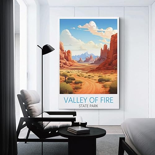 Miniatura 3 de Valley of Fire State Park Nevada - Pósteres de viaje vintage de 08 x 12 pulgadas (7.9 x 11.8 in) impresiones artísticas de pared para sala de estar,