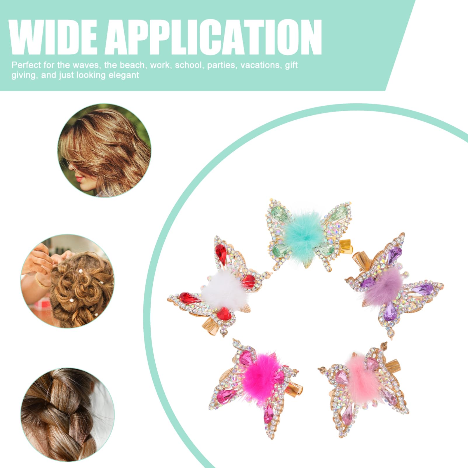 minkissy 20 szt. spinki do włosów motyl stras spinki do włosów motyl spinki do włosów spinki 3D motyl spinki do włosów motyle klipsy do włosów motyl klipsy do włosów dziecko porusza metalowy aksamit