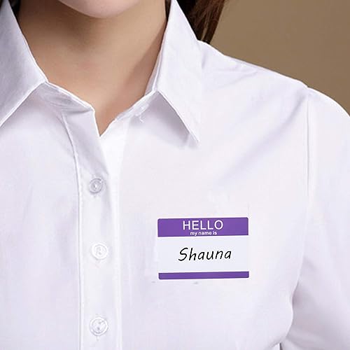Miniatura 5 de Hycodest Calcomanías de escritura con texto en inglés Hello My Name is, calcomanías de escritura fáciles de despegar y pegar, etiquetas de nombre