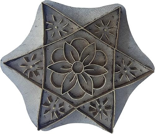 Miniatura 2 de Royal Kraft Sellos de madera de latón para impresión de bloques en arcilla, cerámica, tela BHJtag004