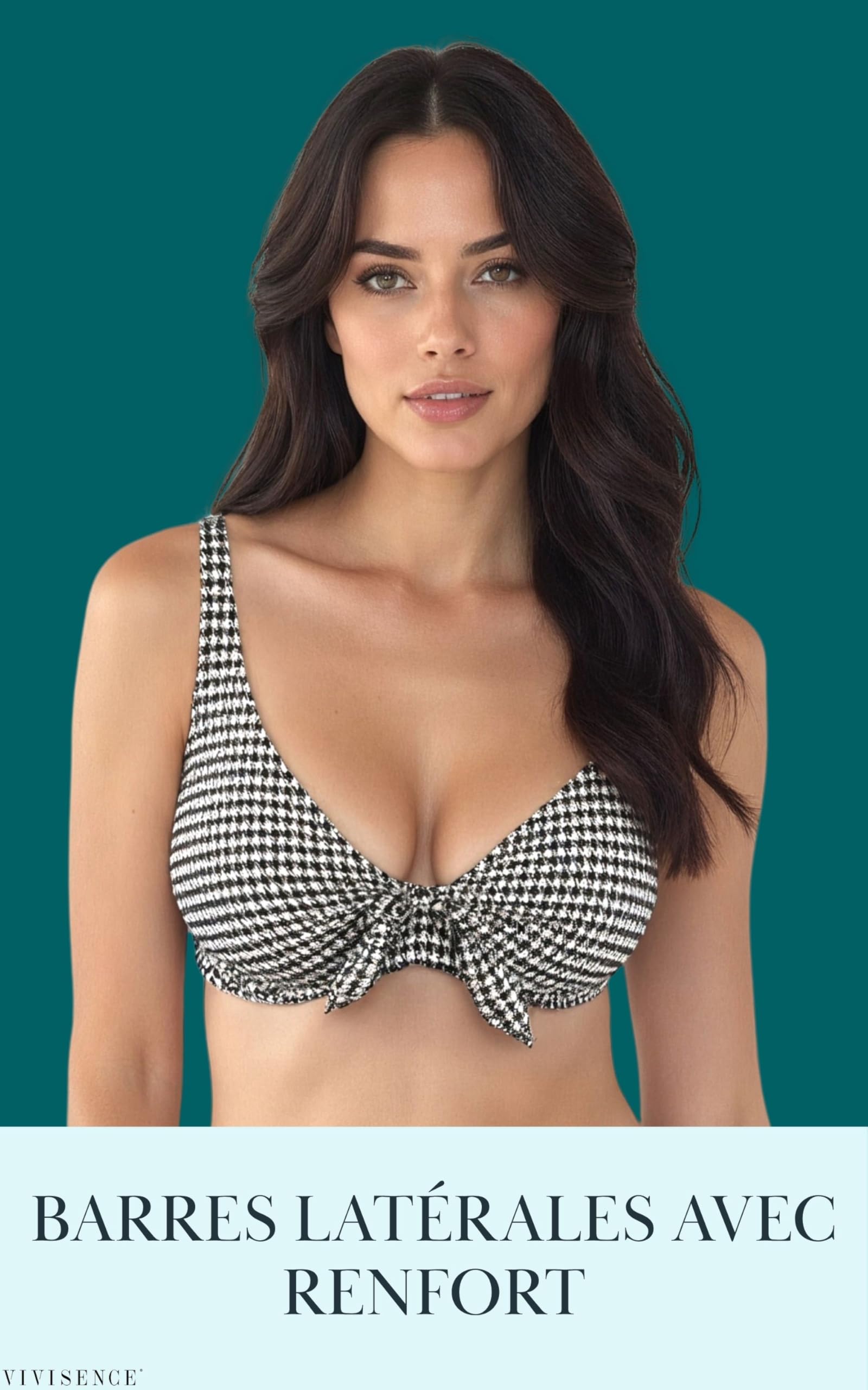 VIVISENCE 3203 Top De Bikini À Rayures Top Qualité Style Classique