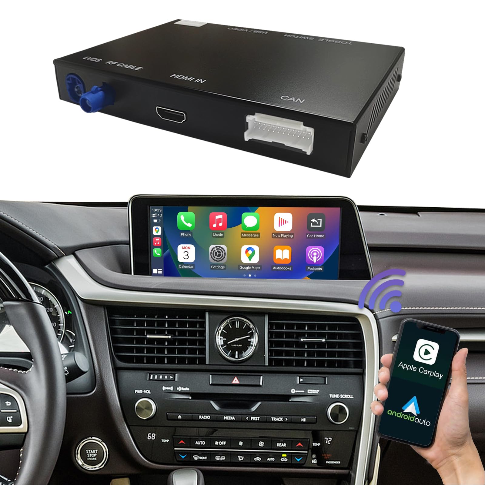 Buy Road Top Wireless Carplay Android Auto for Lexus NX RX is ES GS RC