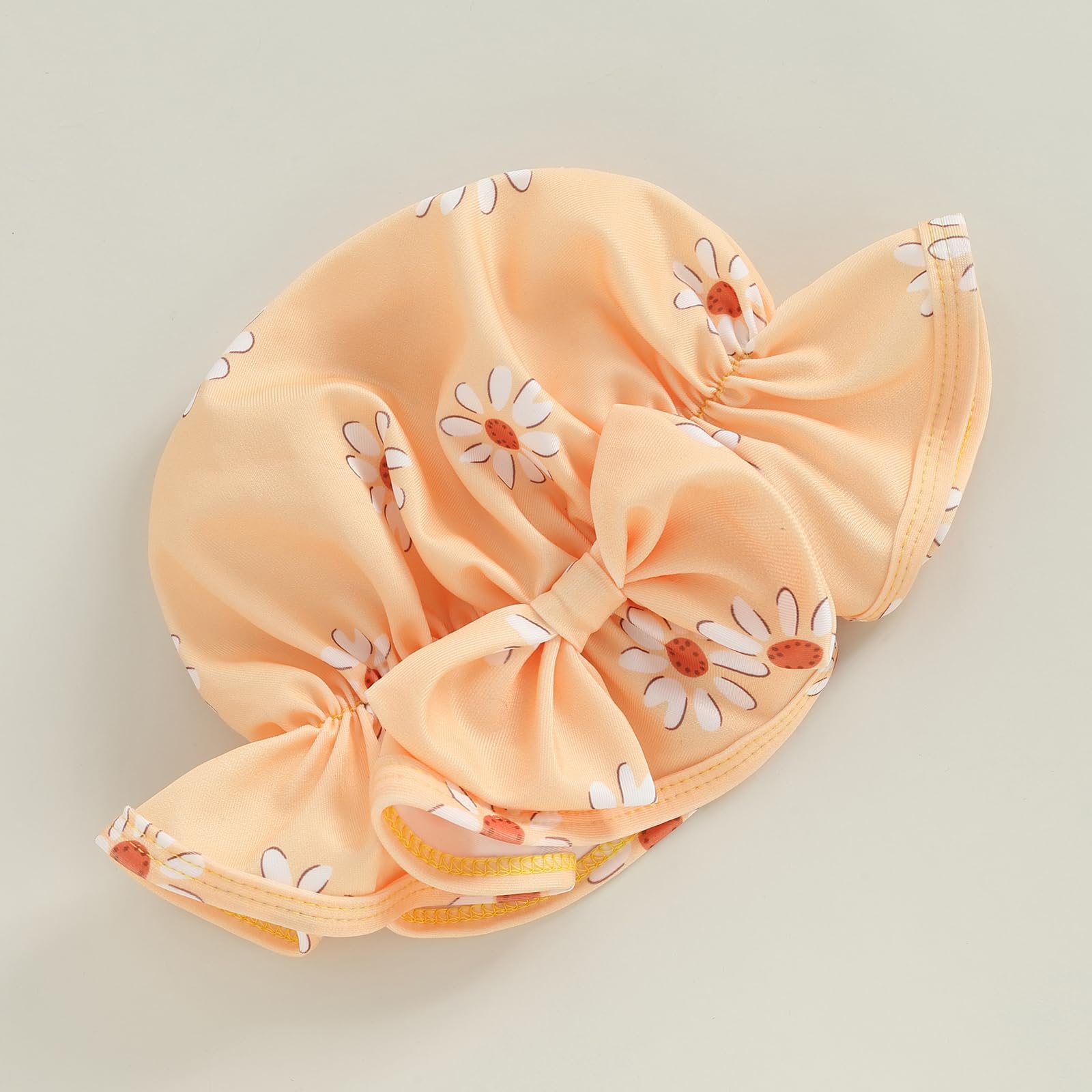 Carolilly - Traje de baño de una pieza para bebé y niña, estampado floral, con sombrero de manga larga antirrayos UV (6 meses a 3 años)