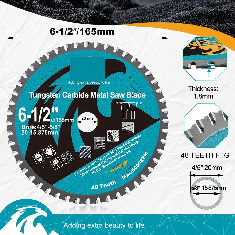 Cutting Disc Alloy Saw Blade 1pc Dia165-355mm for Stainless Steel Timber Sheet Metal Saw Blade Metal Cut Carbide(Dia 165mm,1pc)