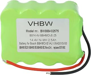 vhbw Batería Compatible con Bosch Move BBHMOVE2N/01, BBHMOVE2/04, BBHMOVE2/03, BBHMOVE2/01, BBHMOVE1N/01 aspiradora (2500 mAh, 14,4 V, NiMH)