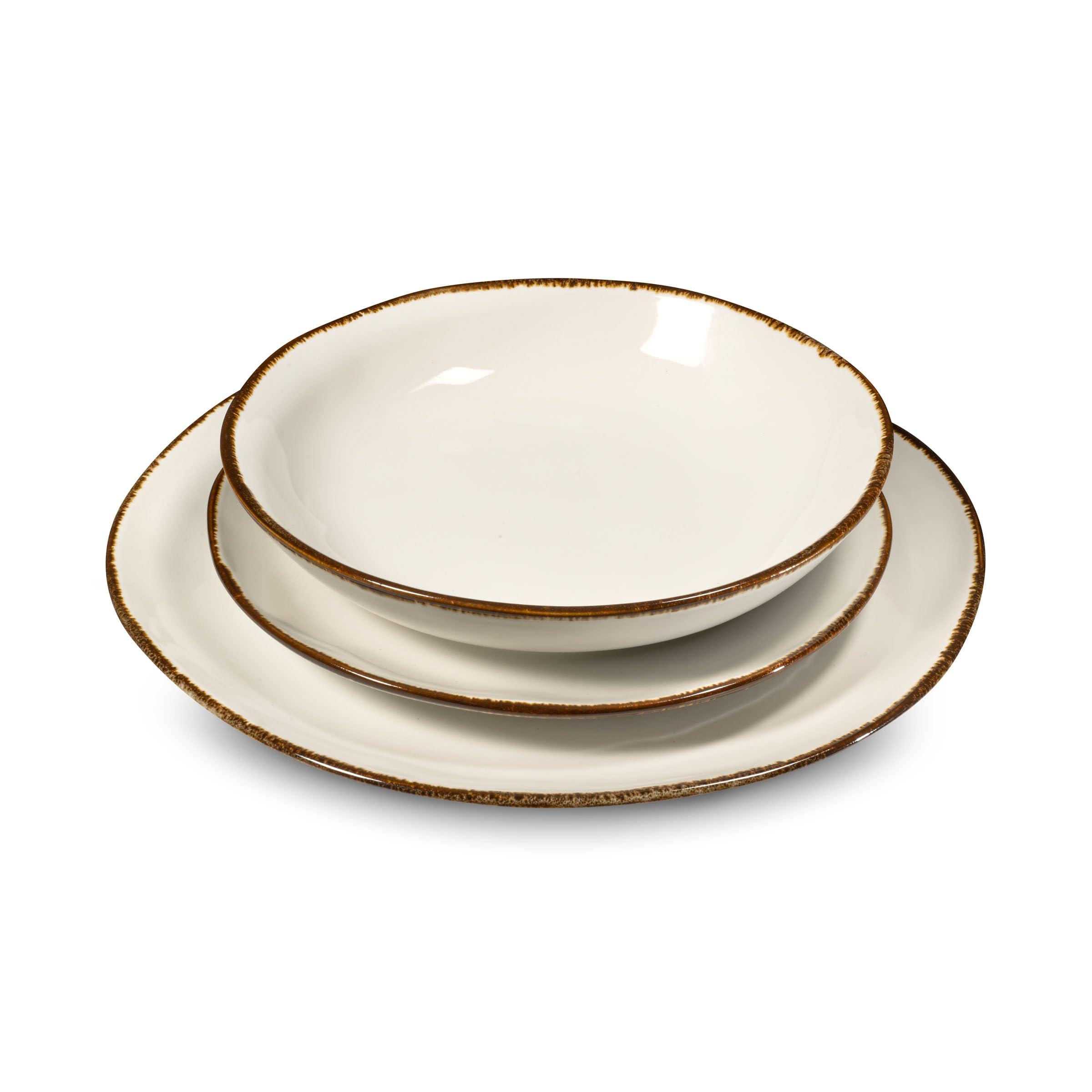 Médard de Noblat - Service vaisselle - Nelly - Grès - Lot de 18 assiettes - Blanc