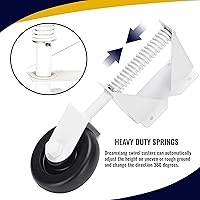 Vista 5 de Kit de ruedas de puerta con resorte para cercas de PVC de madera, rueda auxiliar resistente, rodillos de soporte para valla rodante al aire libre