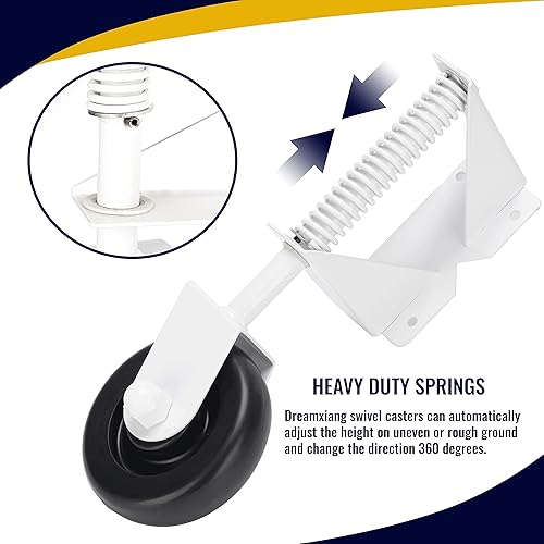Miniatura 5 de Kit de ruedas de puerta con resorte para cercas de PVC de madera, rueda auxiliar de puerta resistente, kit de rodillos de soporte de puerta para