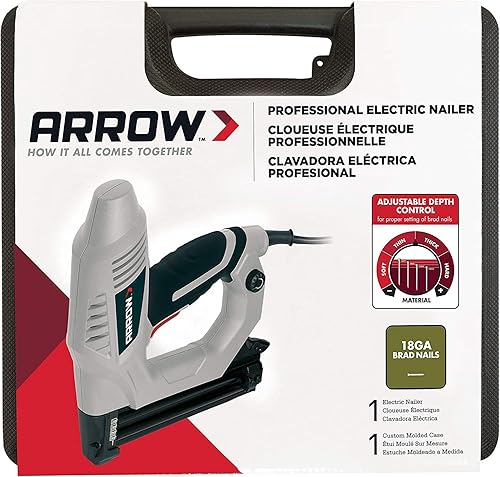 Miniatura 10 de Arrow ET200BN - Clavadora eléctrica resistente pistola de uñas profesional para recortar marcos de fotos manualidades vallas utiliza clavos en 58