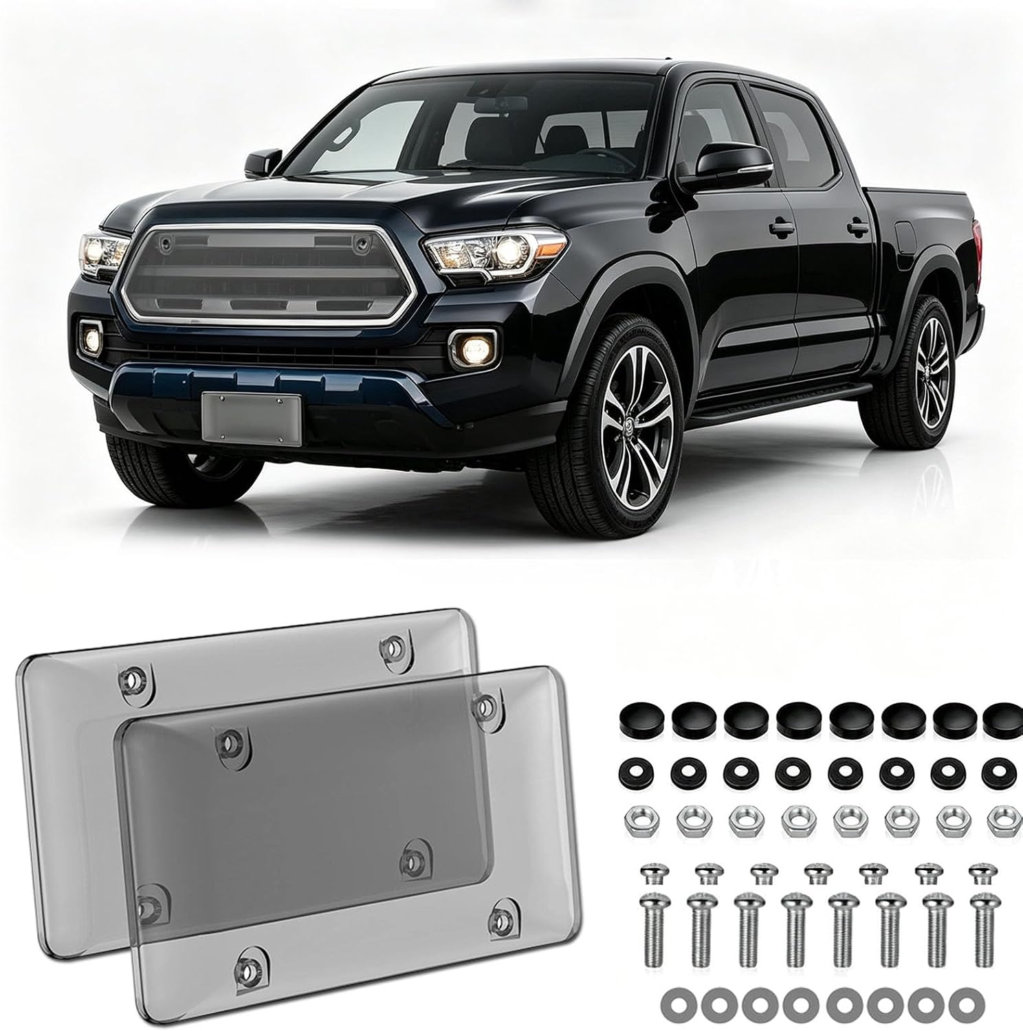 Anti Flock Camera Plate Covers, 2 Pack License Plate Protectors，Grey A