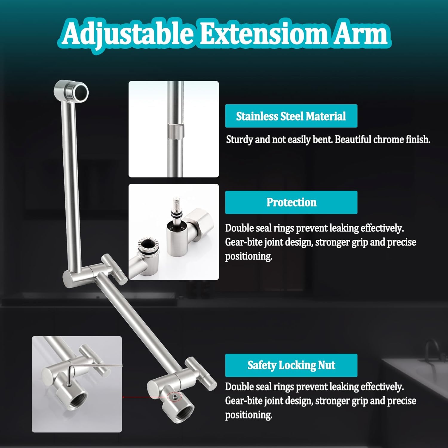 All Metal 12" Rainfall Shower Head with Handheld Spray Combo, High Pressure Rain Shower Heads with Adjustable Extension Arm, Wide Dual Waterfall Showerhead, Extra Long Shower Hose - Brushed Nickel