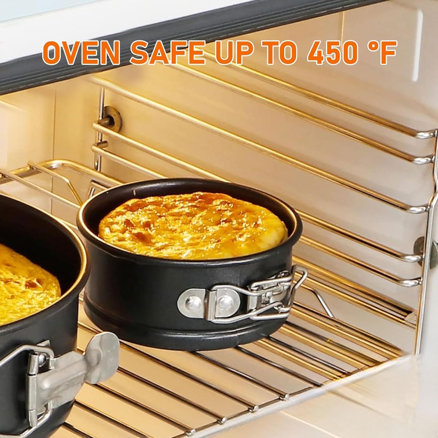 8 moldes de 4 pulgadas con forma de resorte, pequeños moldes redondos a prueba de fugas, mini moldes para tartas de queso con parte inferior extraíble, antiadherente, para mini tartas de queso,