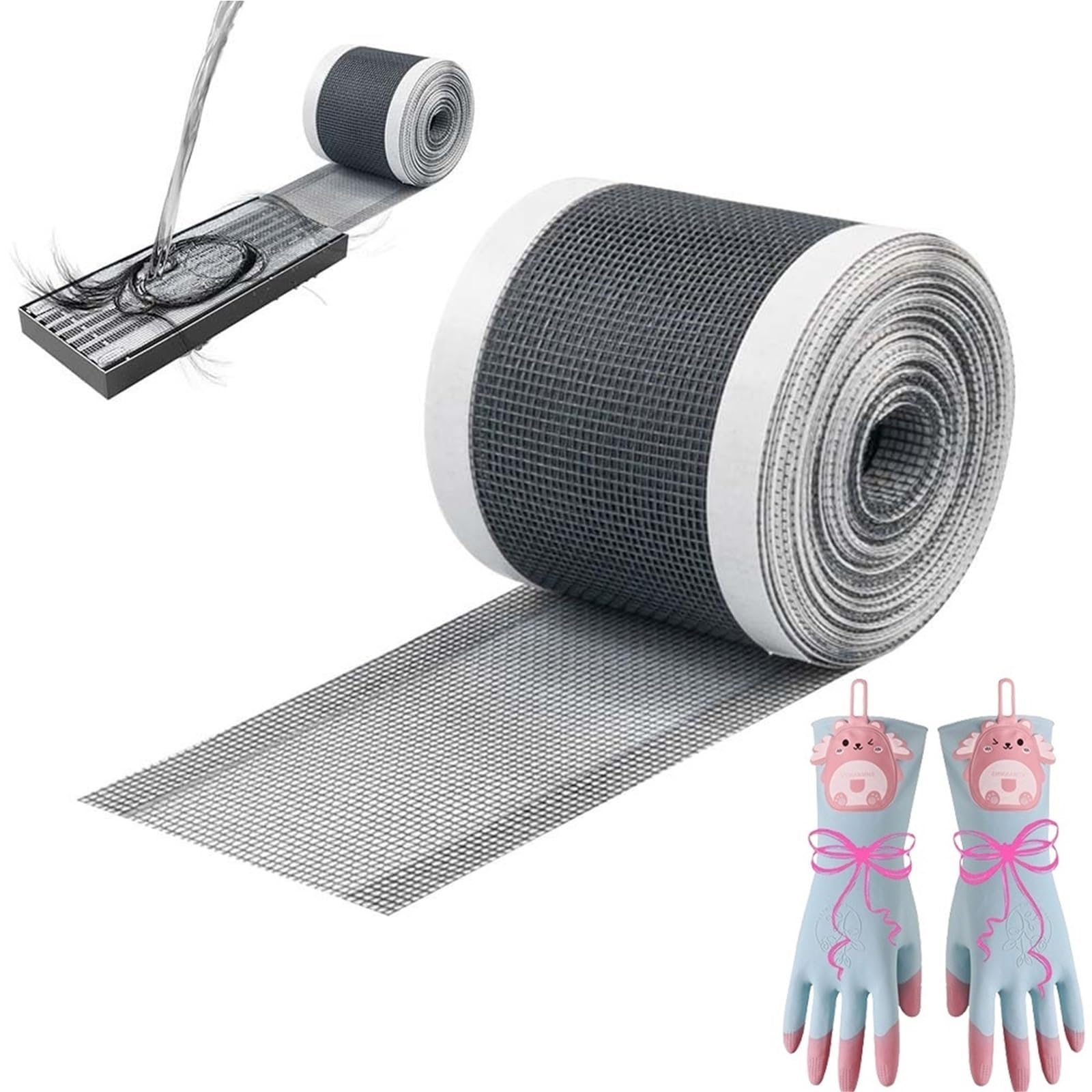 Disposable Shower Drain Hair Catcher Stickers - Peel & Stick Strainers,Includes a pair of exquisite gloves