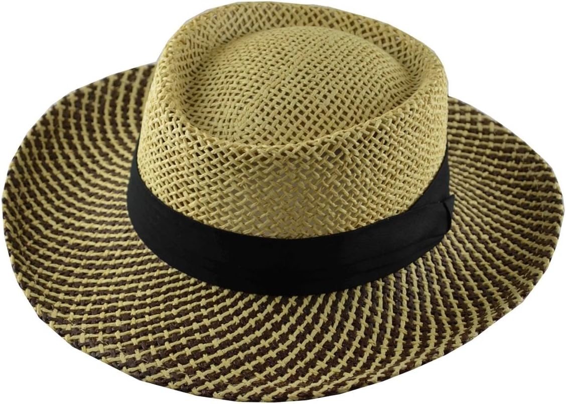 JKO Straw Gambler Hat with Black Band