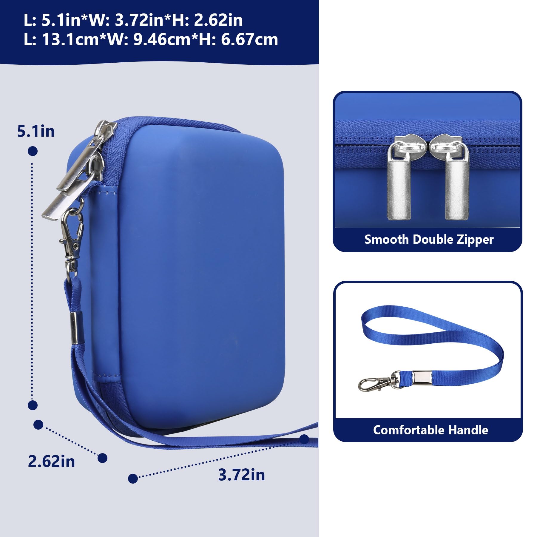 Etui de Voyage pour Kodak Pixpro C1 – Appareil Photo Numérique Ultra-Compact, Point and Shoot Porte-Bagage Portable pour Appareil Photo numérique avec Sac en Maille pour câble de Charge, Bleu