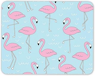 قاعدة ماوس بتصميم طائر الفلامنجو الزهري الجميل - كمبيوتر غير تقليدي للفتيات الاستوائية #15774، من ديستنيشن فينيل لمتد، متعدد الألوان