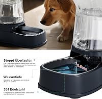 Gardner Pet Automata Macskaeledel-adagoló 3,85L Vízadagoló Kutyáknak Rozsdamentes Acél Tál Szürke - Einzelner Wasserspender (3.85L), Grey - Stainless Steel 4