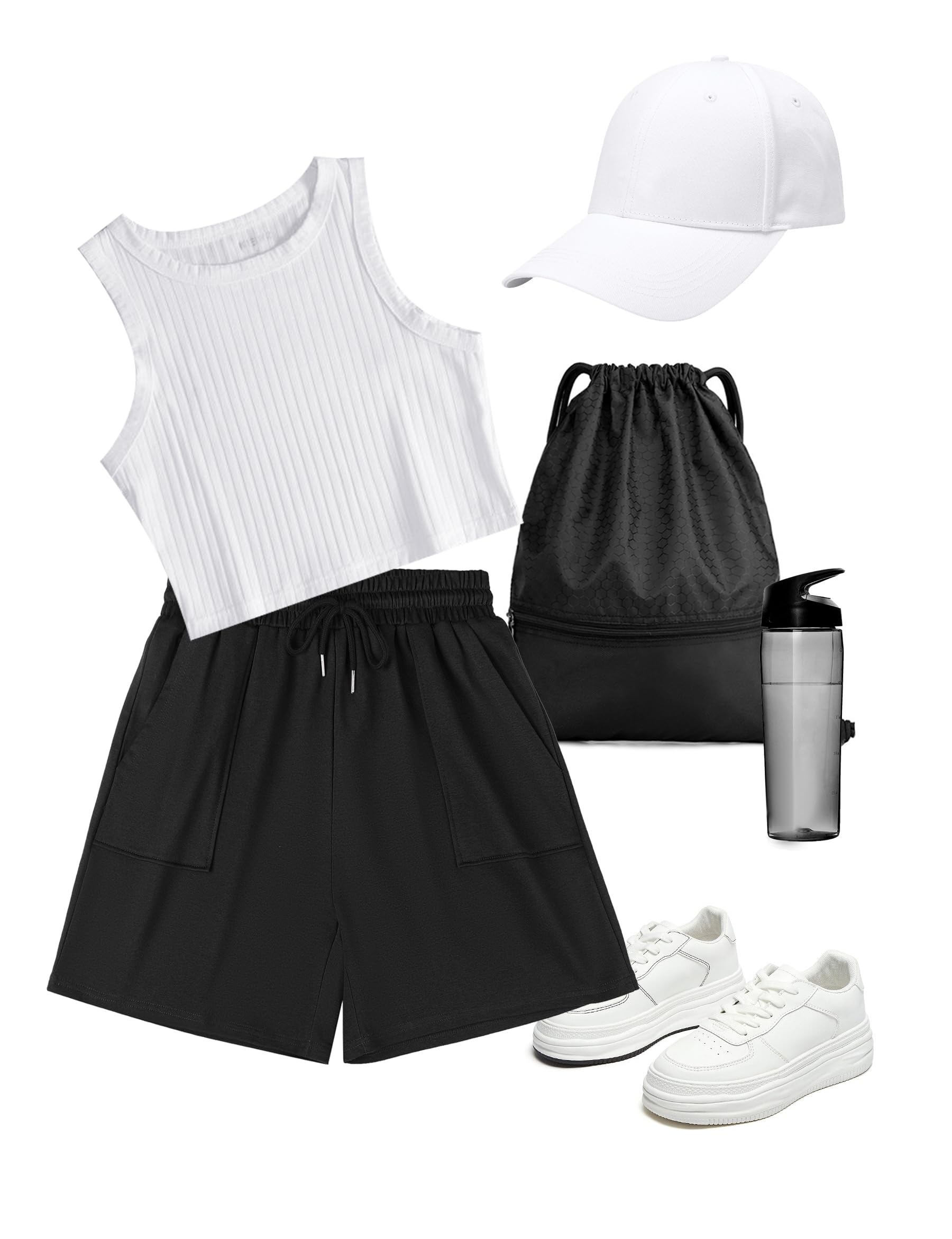 Uniexcosm Pantaloncini Donna Estivi con Coulisse Casual Larghi Shorts Donna Sciolto Pantaloncini Corti con Tasche Pantaloncini da Donna
