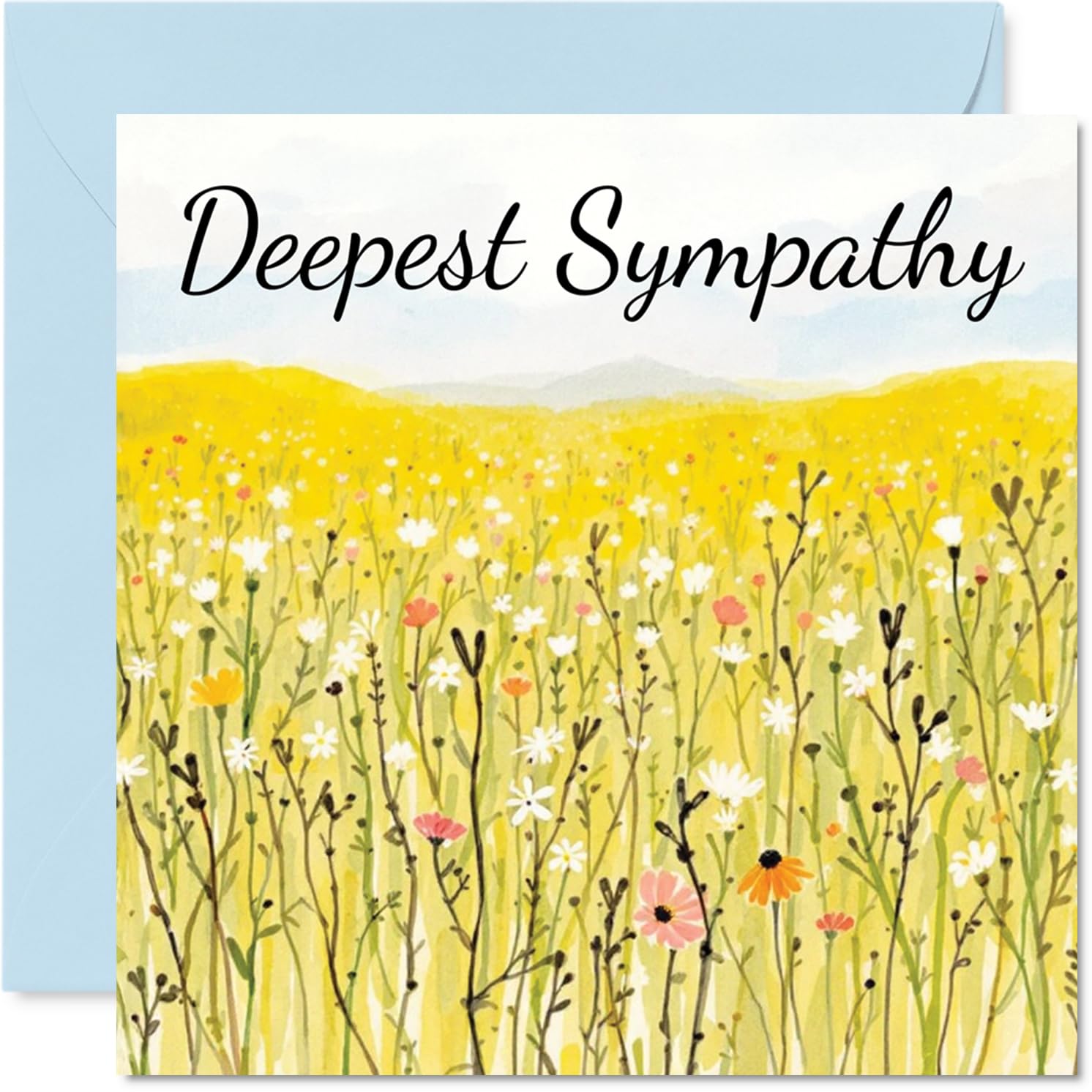 Sympathy Card Loss of Family - Field of Memories - Mourning Bereavement Cards for Adults, 145mm Condolences Thinking of You Greeting Cards