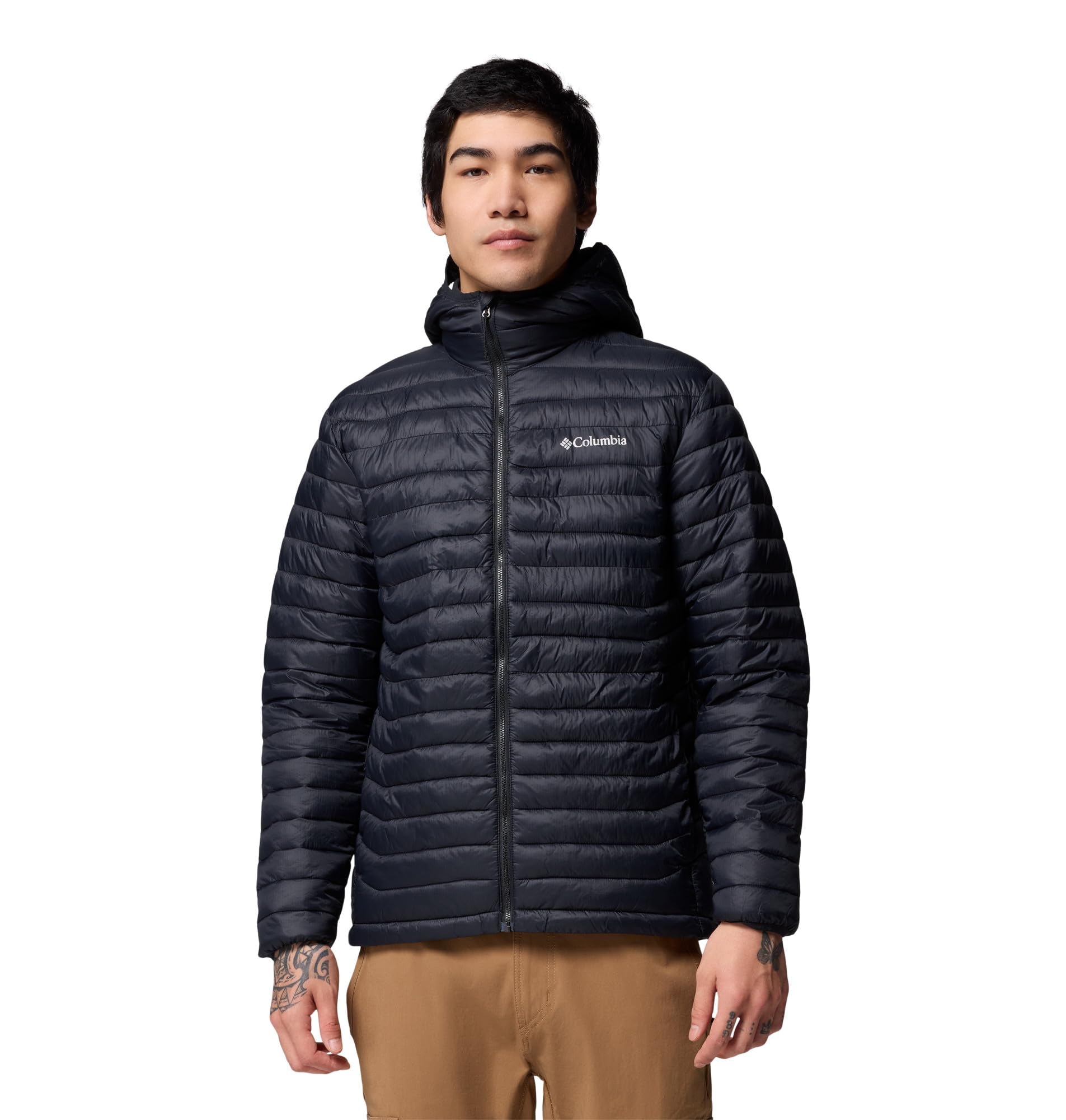 Columbia Powder Pass Hooded Jacket, Chaqueta Acolchada Con Capucha para Hombre