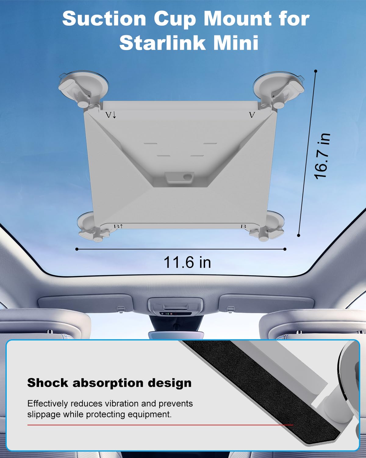 MYPIN Starlink Mini Car Mount, Starlink Mini Suction Cup - View #6