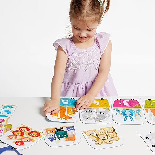 Miniatura 2 de Banana Panda Make-a-Match - Rompecabezas de tren de números - Aprende números del 1 al 10 y colores con 30 piezas grandes y una guía para padres con