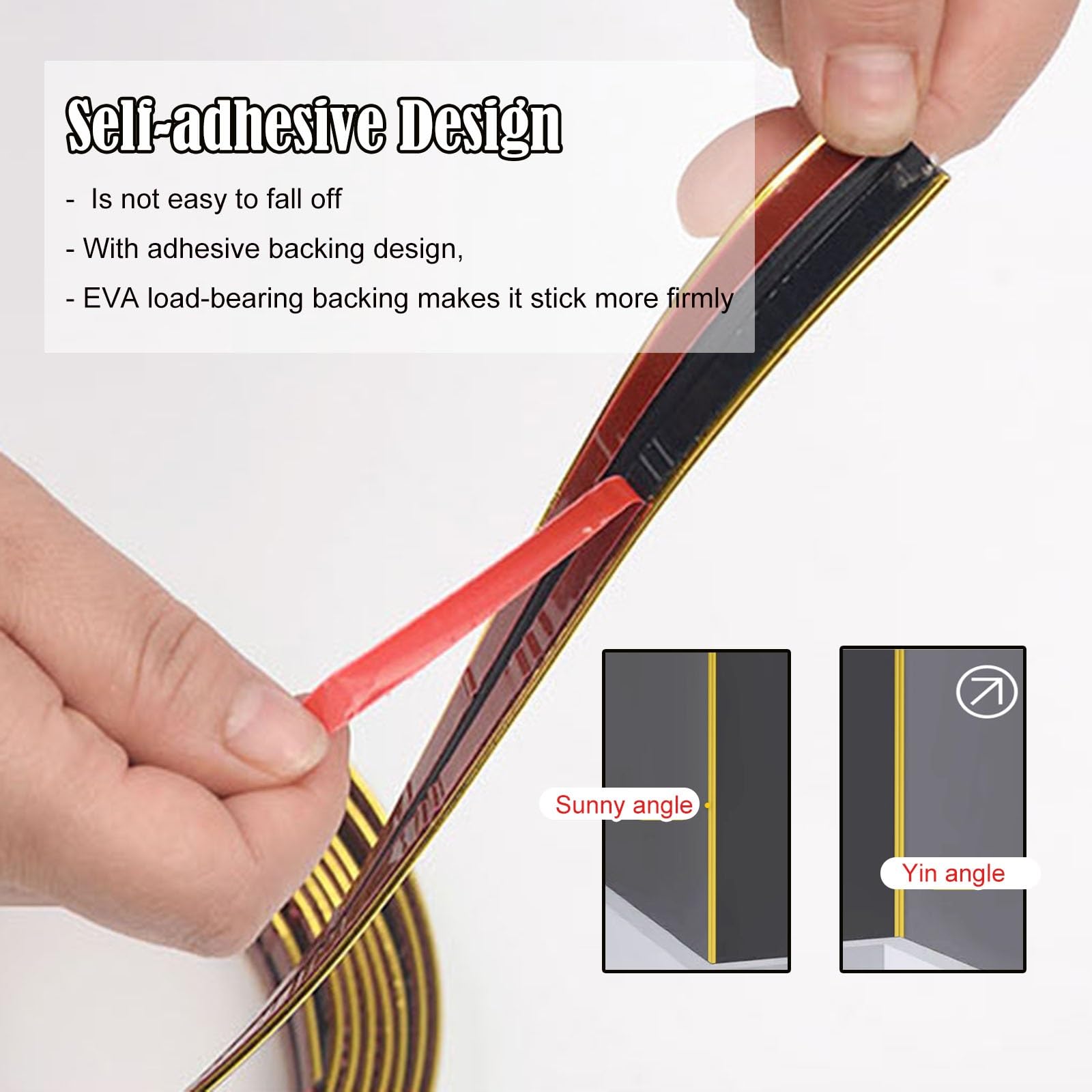 Protectores de Esquina Dorados para Paredes, Borde de Borde/Tira Protectora con Adhesivo Fuerte para Pintura, Papel Pintado, lágrimas, Huellas Dactilares, Bloqueo de Perros, Gatos, Masticar, Borde de