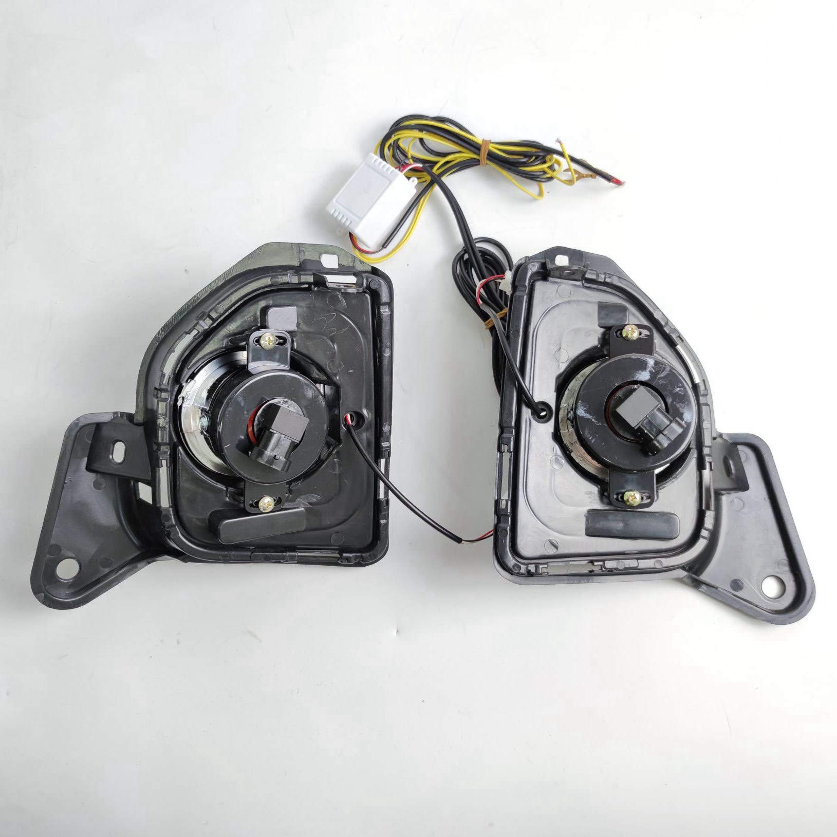 Malloy 2 Pezzi LED 12V ABS Fendinebbia DRL Luce di Marcia Diurna per 2014 2015 2016 2017 2018 con Indicatore di Direzione