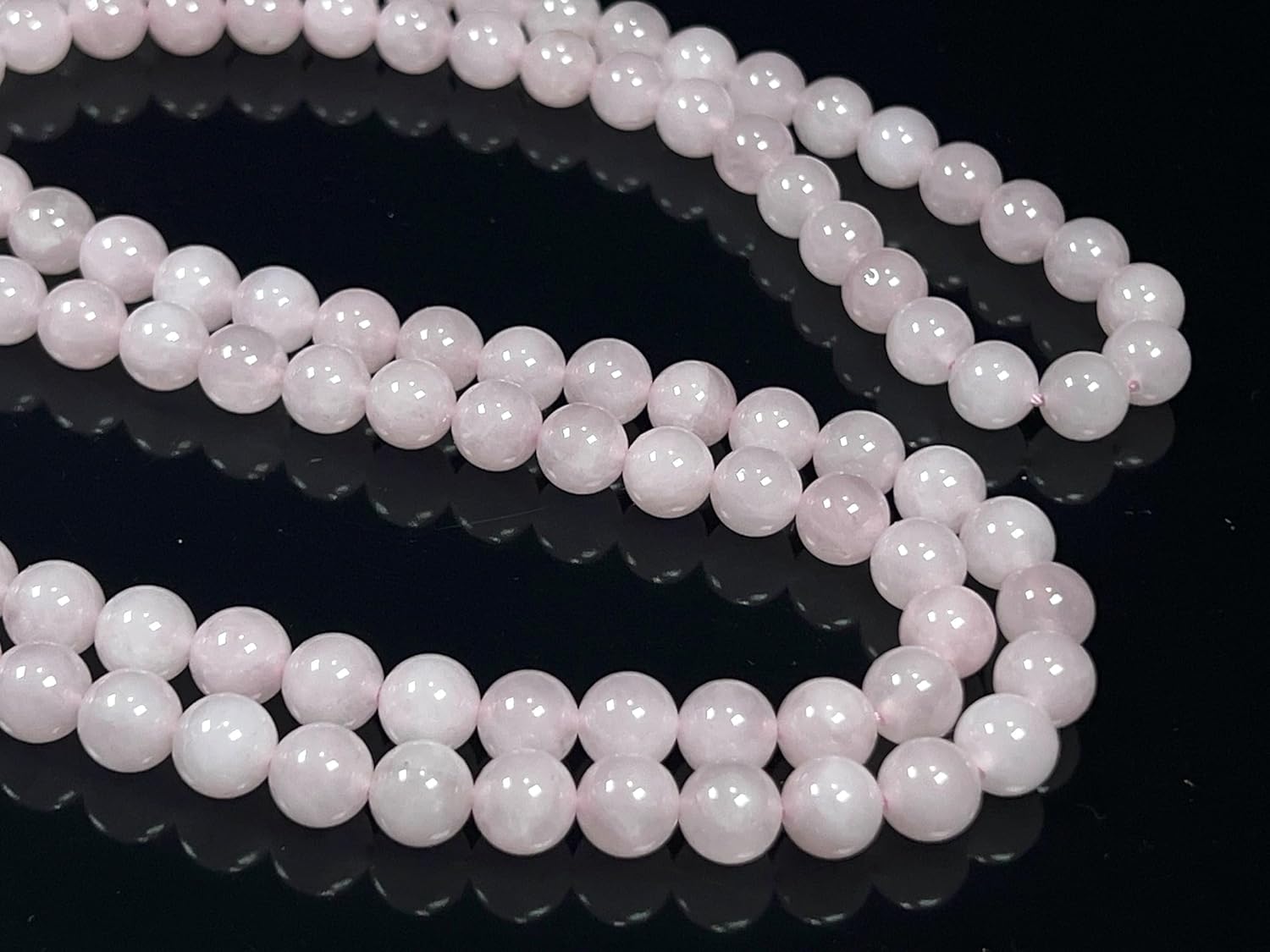 Rose Quartz Mala Necklace, 8mm 108 Beads For Heart Chakra - Image 5