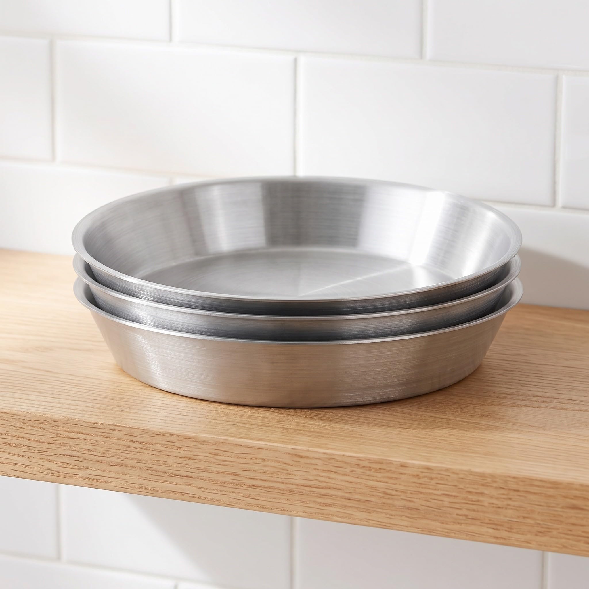 Gatuida Set di 3 teglie per pizza profonde, adatte al forno, da 25 cm (10