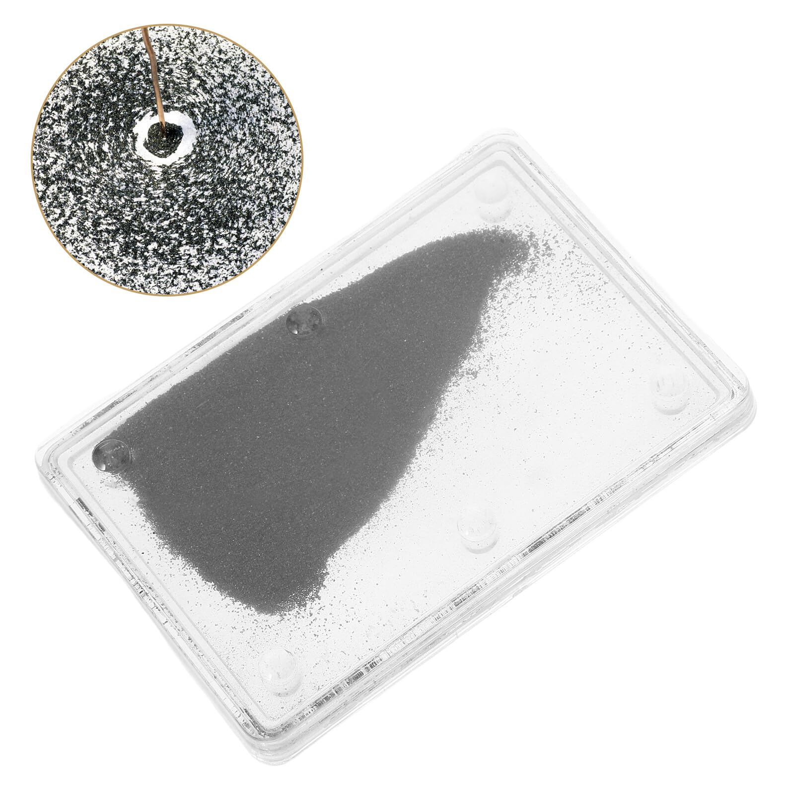 10 Stück Magnetische Eisenspäne in Kunststoffbox mit Lehranleitung Leichtes Lehrmittel für Elektromagnetismus im Klassenzimmer und Labor
