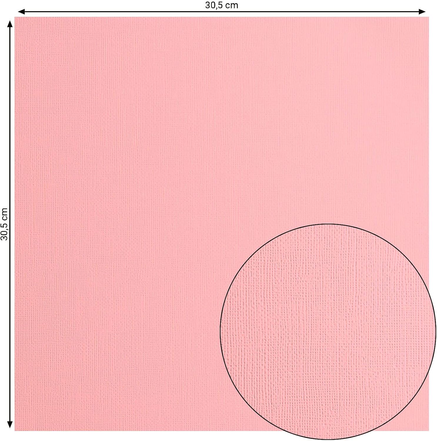 Vaessen-Creative Florence Textured Cardstock, Sweet Pink, 216 Grams, 12x12 inches, 20 Sheets, for Scrapbooking, Card Making, Die Cutting and Other Paper Crafts, 30.5x30.5cm