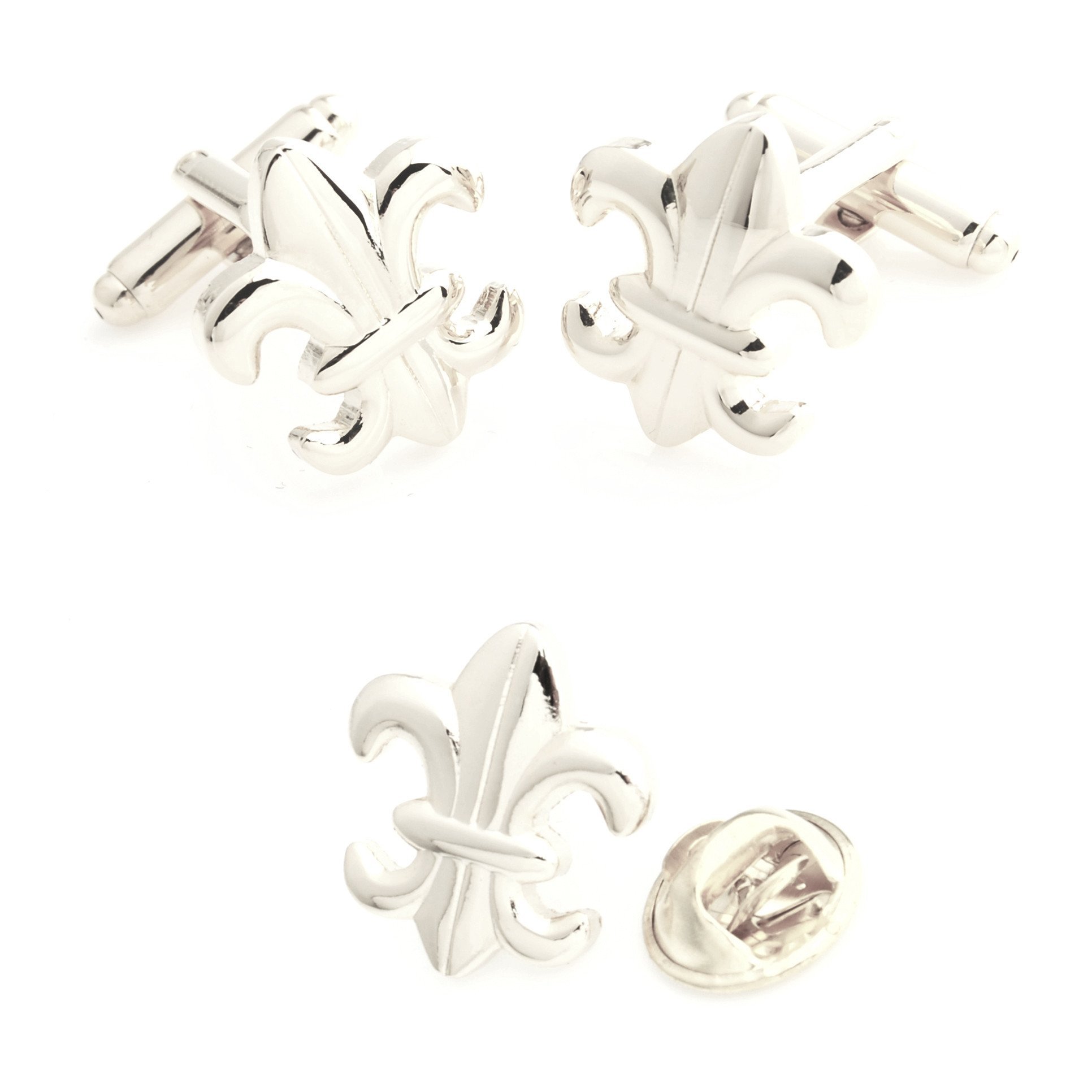 Peluche Beautifully Crafted Orchid Rhodium plated premium cufflinks for men