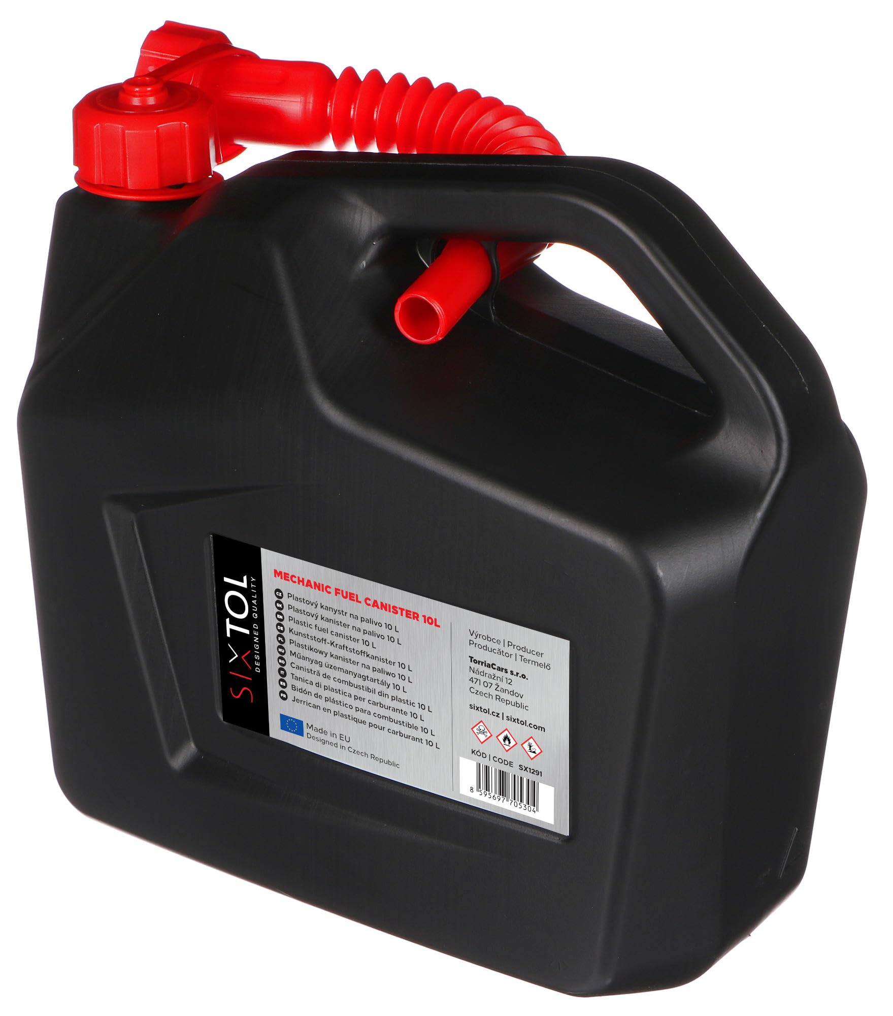 MECHANIC FUEL CANISTER 10L | Tanica carburante plastica | HDPE resistente | Con beccuccio flessibile