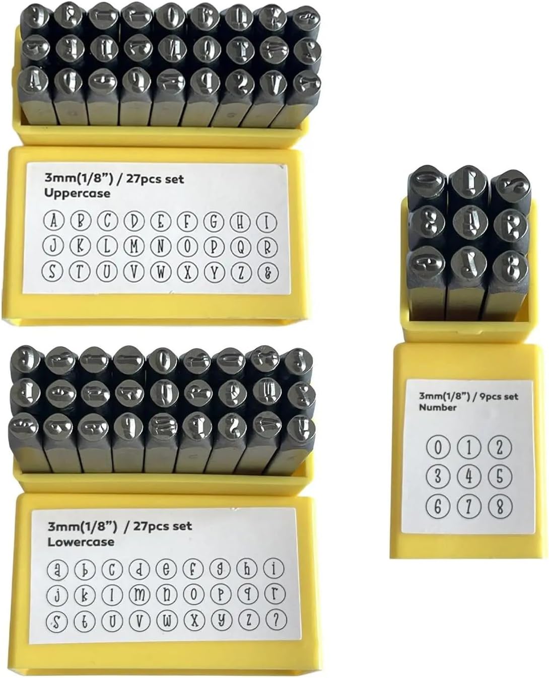 2Set Metal Stamp Set Jewelry Making Leather Number Letter Stamp Tools