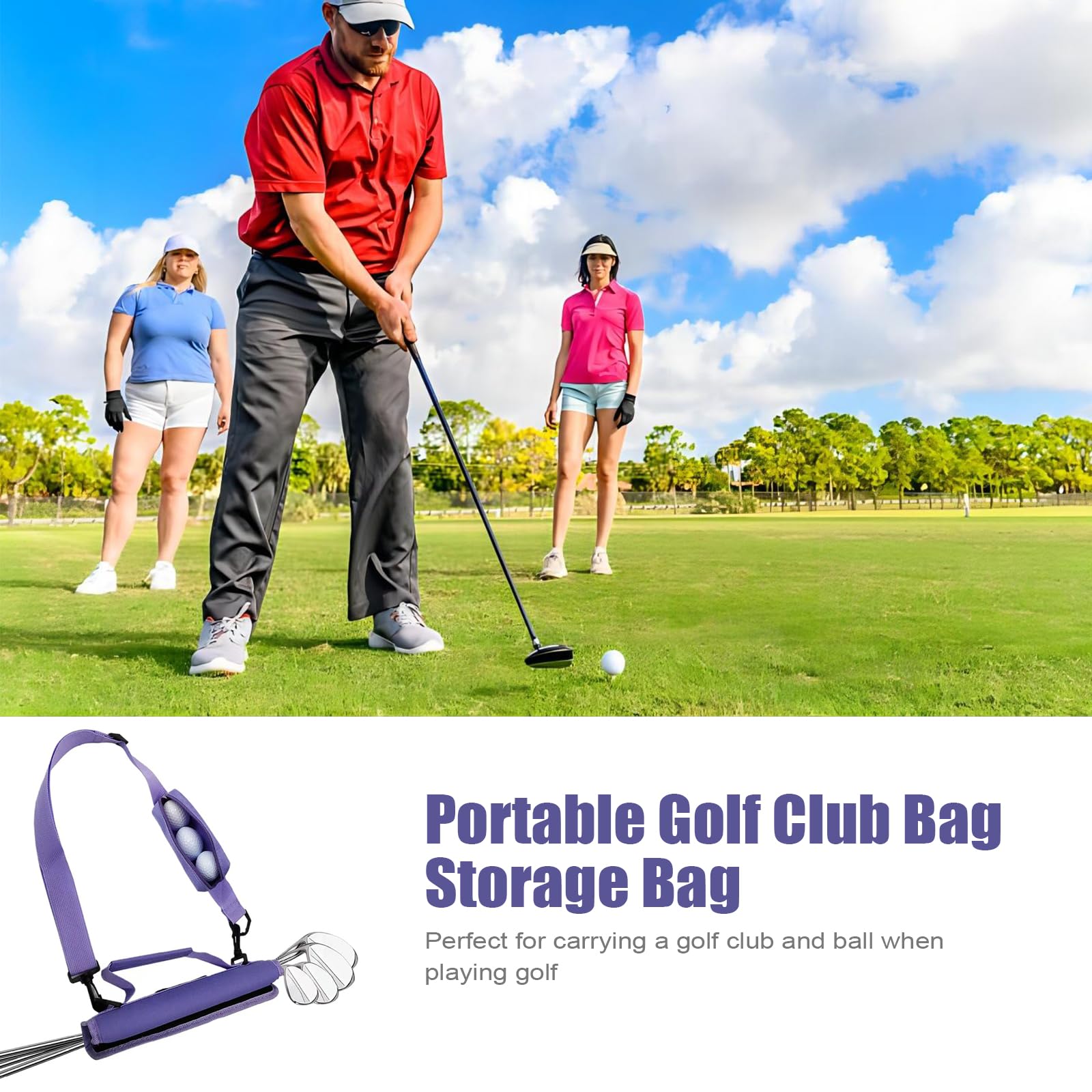 Borsa da Golf Portatile con Manico e Scalabile Tracolla,Sacche da Golf in Dacron per Uomo Donna Bambini,Borsa da Trasporto Leggera per Club da Golf,Borsa a Tracolla per Allenamento da Golf