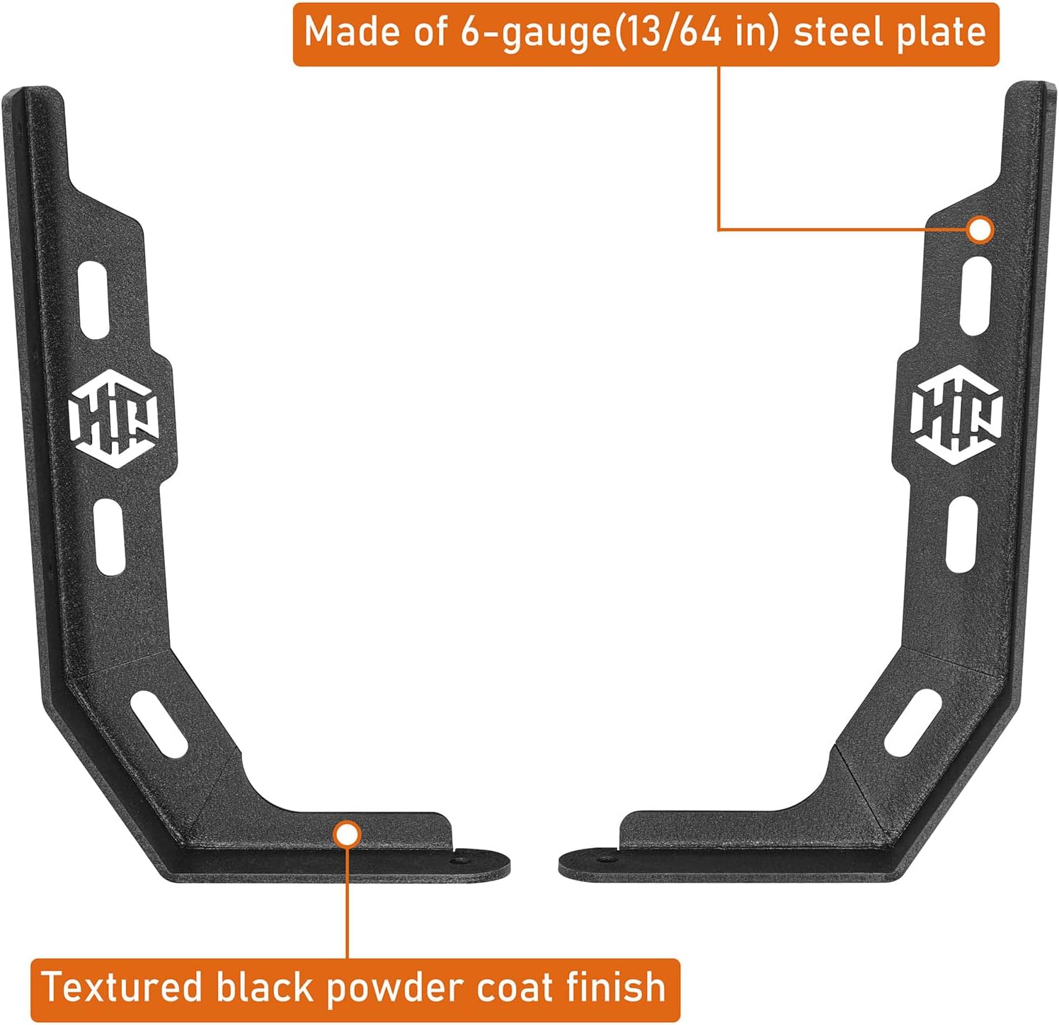 Hooke Road Colorado Bed Channel Stiffener Support Brackets for 2015-2022 Chevy Chevrolet Colorado & GMC Canyon Pickup Truck - Pair