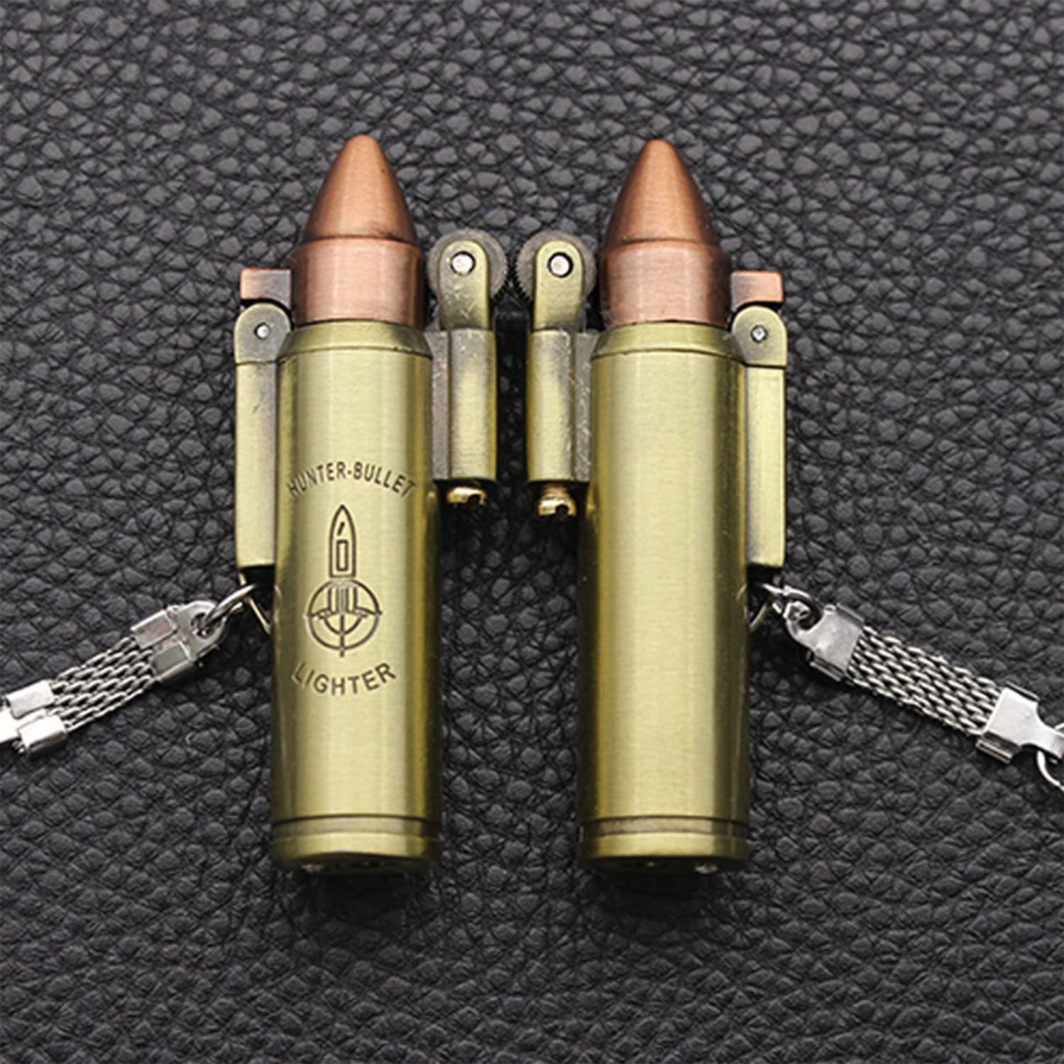 2 Pièces Torche Turbo Poche Briquet Porte-clés Métal Butane Allume-Cigare Rétro Gaz Cigarette Coupe-Vent Briquet Accessoires de Fumer