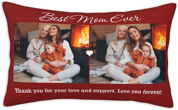 Custom Pillows with Picture Customized Pillow Covers Personalized Add Your Own Design Text Throw Pillow Covers Sofa Car Bedroom Decor Gifts for Men Women Friend Couple Two-Panel Photo