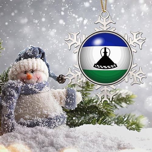Vista 152 de Bandera de Kenia, adornos colgantes para árbol de Navidad, copo de nieve nacional, adorno de metal, recuerdo de Navidad, regalo de Kenia, decoración