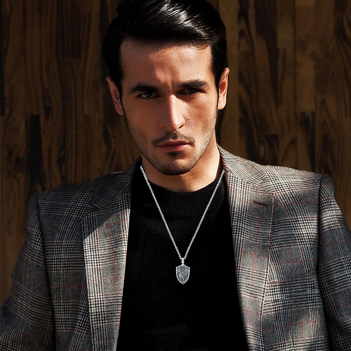 WINNICACA 925 Sterling Silver Patron Saint Amulet Necklace for Men Women Protection Medal Jewelry Birthday Valentine's Day Gifts for Men Husband(with Gift Box) - Image 3