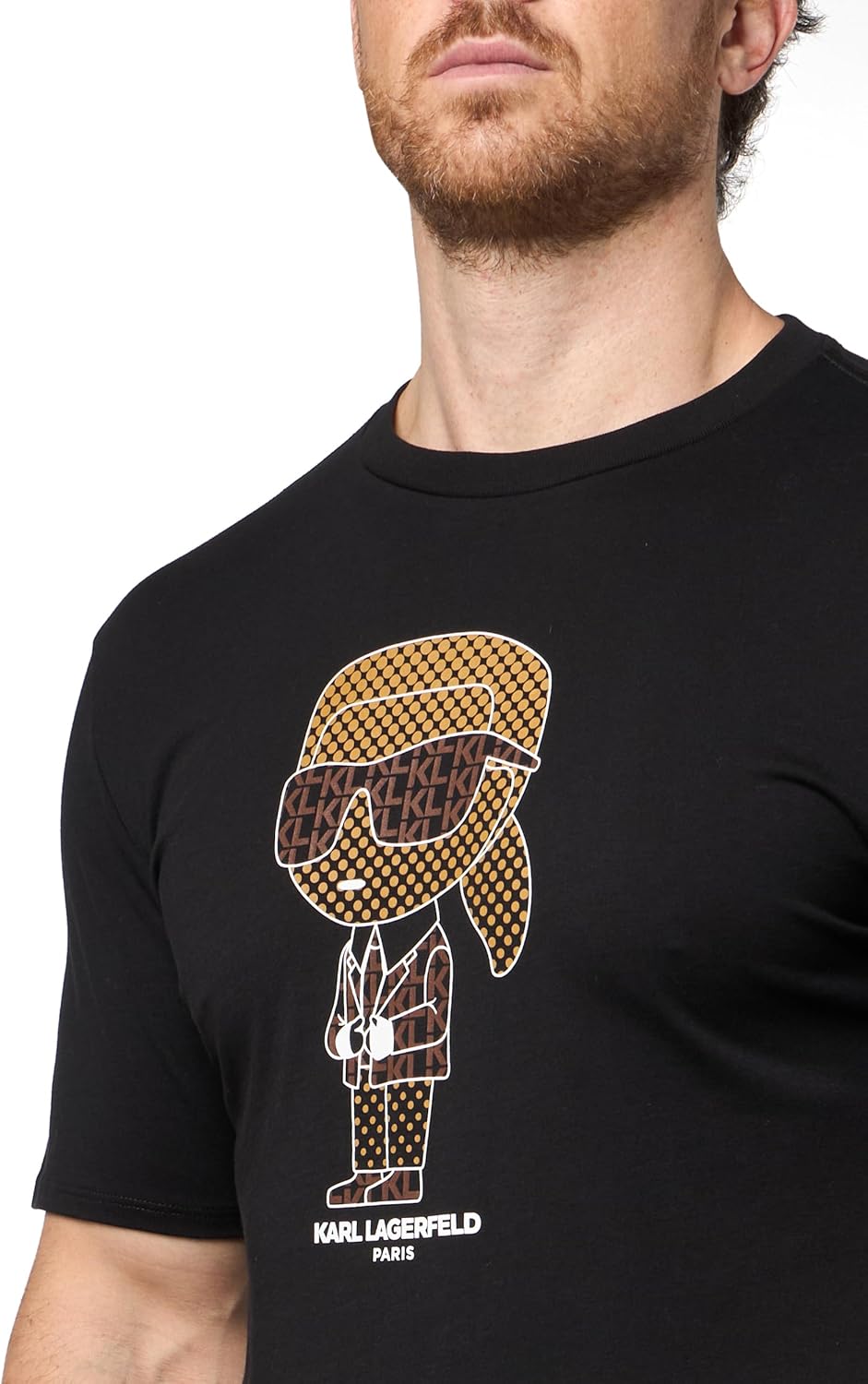 KARL LAGERFELD Men's Crewneck Short Sleeve Graphic Design Relaxed Fit T-Shirt
