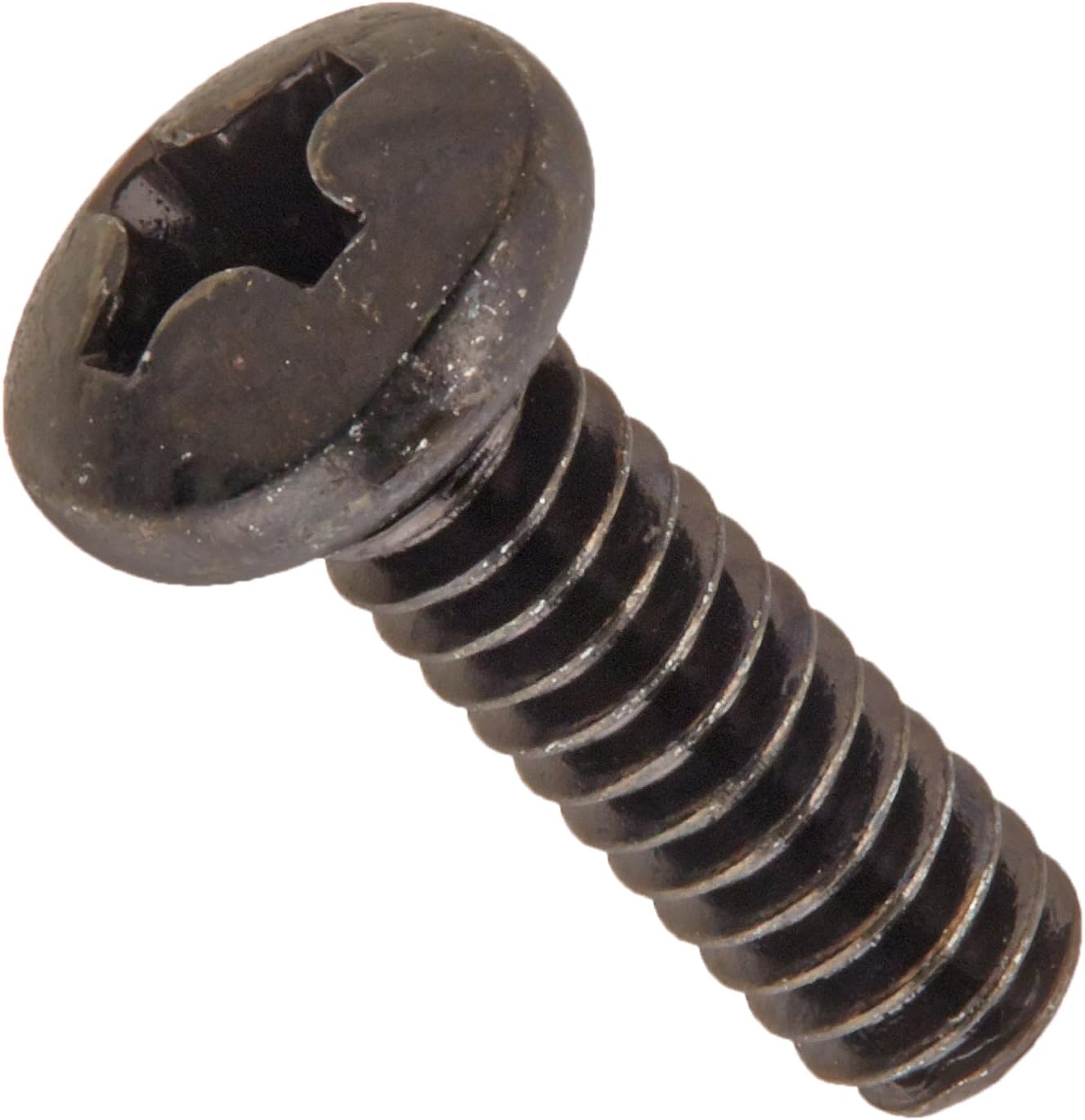 Steel Pan Head Machine Screw, Black Zinc Plated, Meets ASME B18.6.3, 1 Phillips Drive, 2-56 Thread Size, 3/16" Length, Fully Threaded, Import (Pack of 100)
