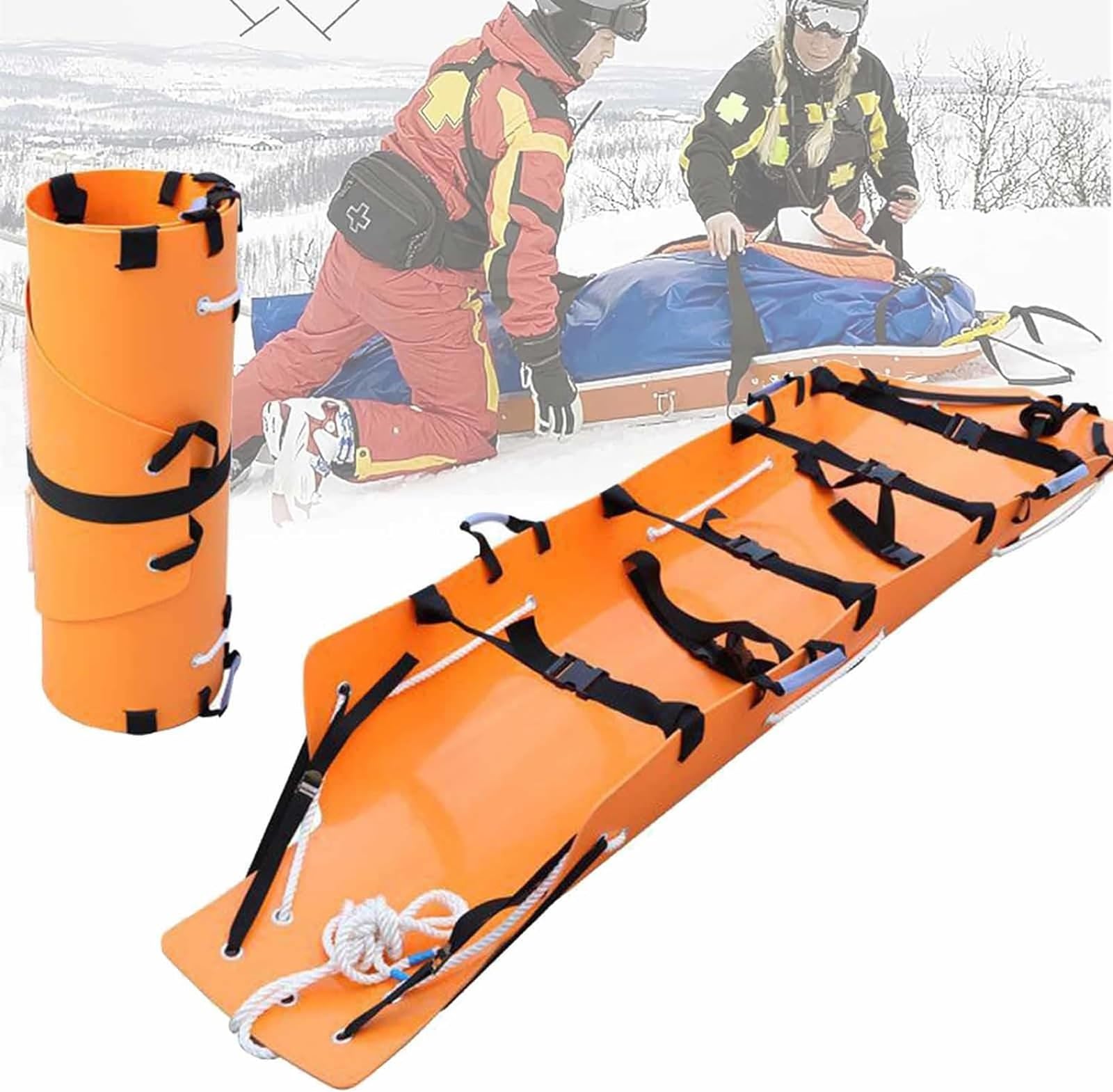 SWENEEN Aluminium Foldable Rescue Stretcher,Foldable Emergency Stretcher,Portable Aluminum Alloy Stretcher,Used In Hospitals,Sports Venues,Ambulances,