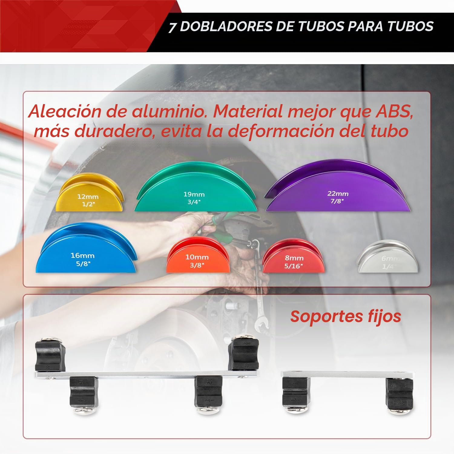 Dobladora de tubos de cobre y tubos de freno manual con cortador de tubos, desbarbador para aire acondicionado, alicates de flexión, línea de freno, herramienta de flexión de 1/4 "- 7/8"