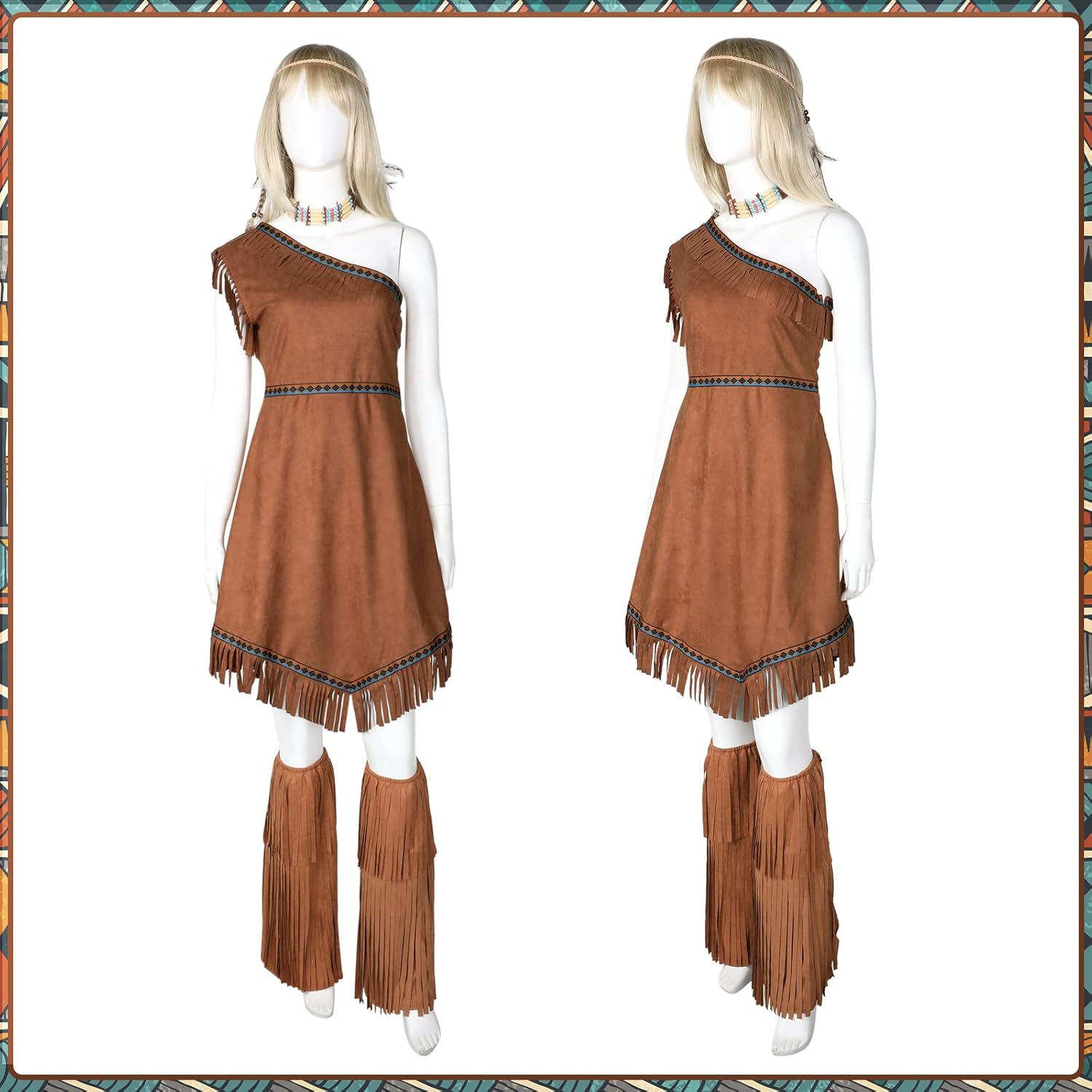 Shihanee 4 Pcs Halloween Women Costume Set Maiden Princess Costume Dress Outfit for Halloween(Small) - Image 5